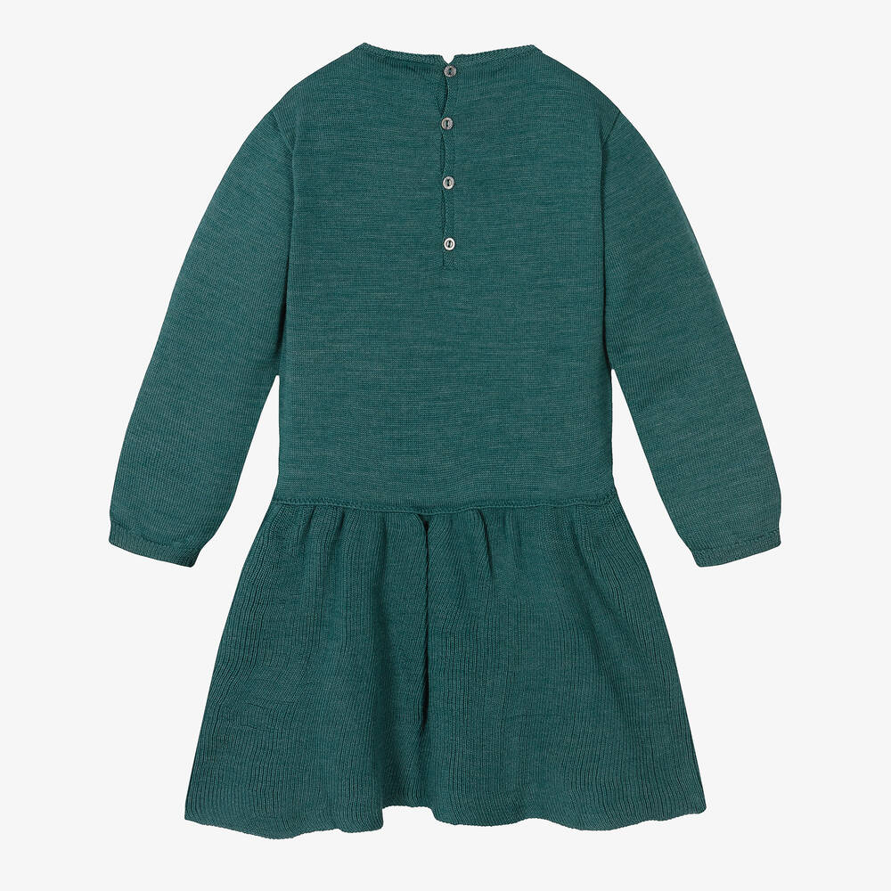 Wedoble-Girls Green Wool Knit Dress | Childrensalon Outlet