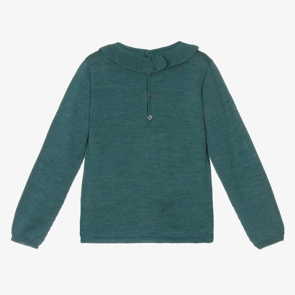 Wedoble Girls Green Wool Knit Jumper Childrensalon Outlet