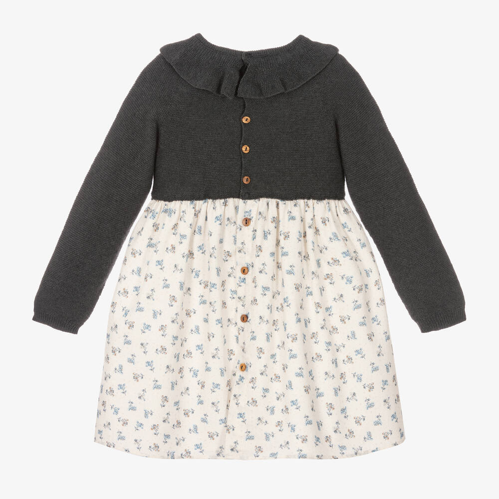 Wedoble-Girls Grey & Ivory Dress | Childrensalon Outlet