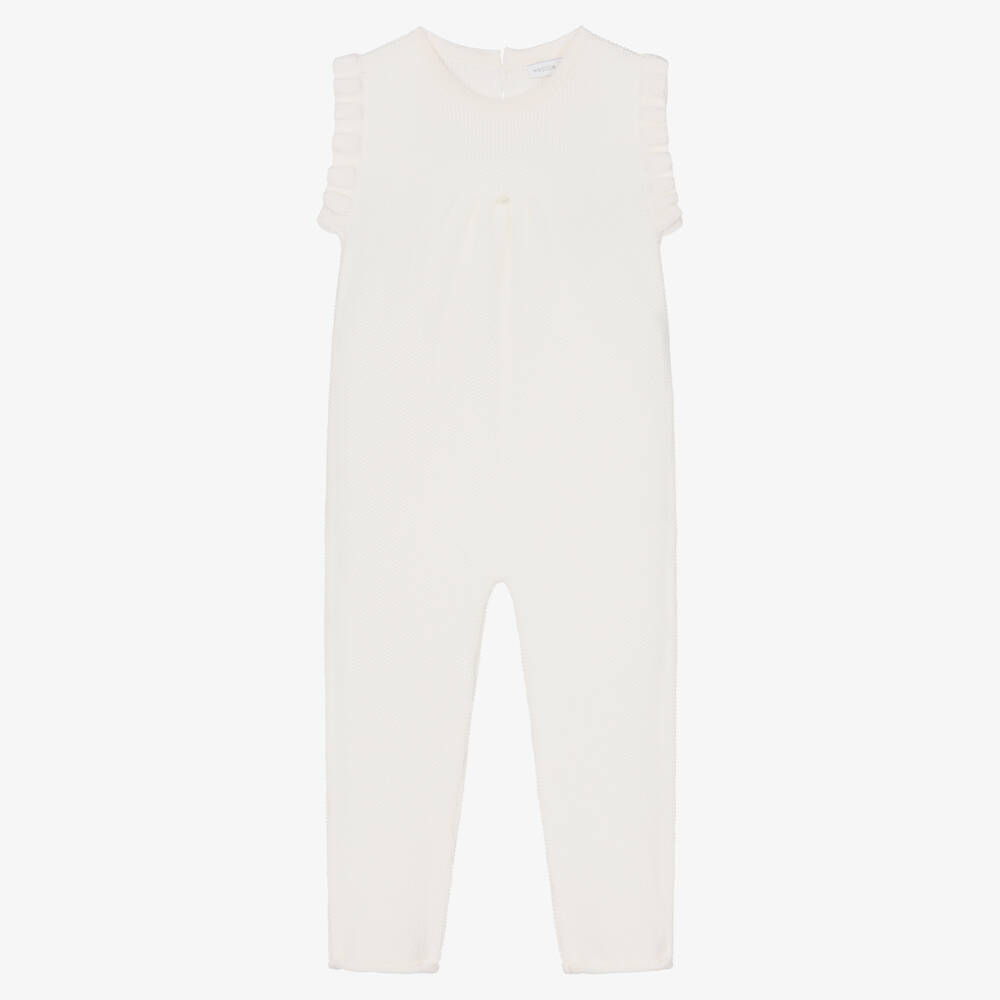 Wedoble - Girls Ivory Wool Jumpsuit | Childrensalon