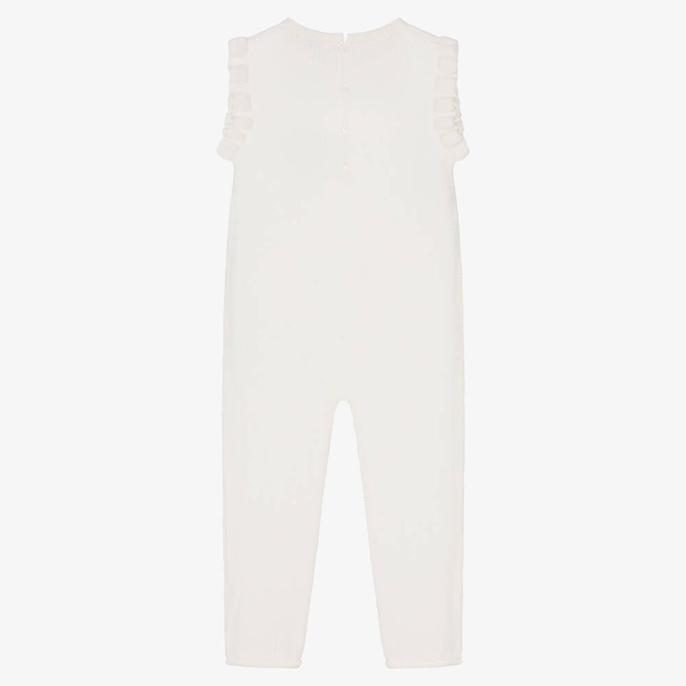 Wedoble-Girls Ivory Wool Jumpsuit | Childrensalon Outlet