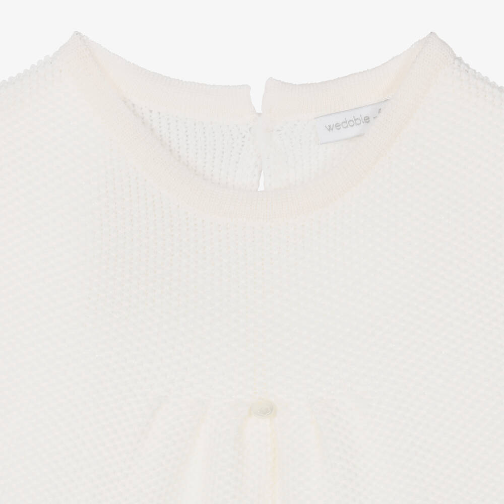 Wedoble-Girls Ivory Wool Jumpsuit | Childrensalon Outlet