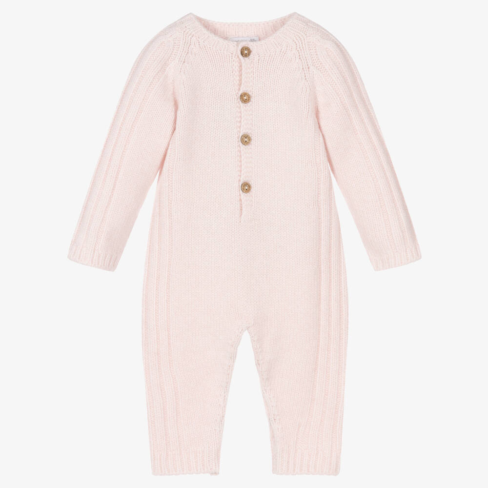 Wedoble - Girls Pink Knitted Babysuit | Childrensalon