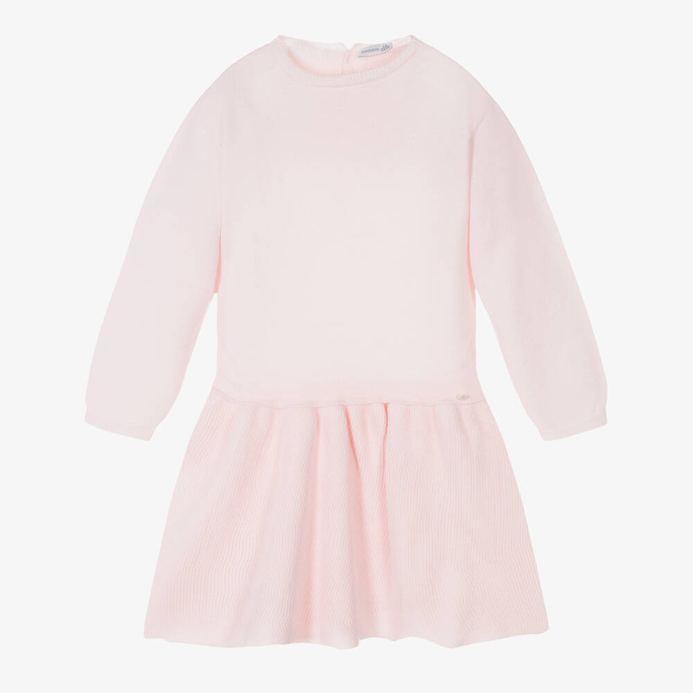 Wedoble - Girls Pink Wool Knit Dress | Childrensalon