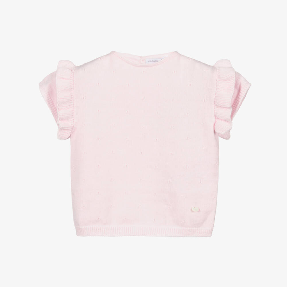 Wedoble-Girls Pink Wool Knit Sweater | Childrensalon Outlet