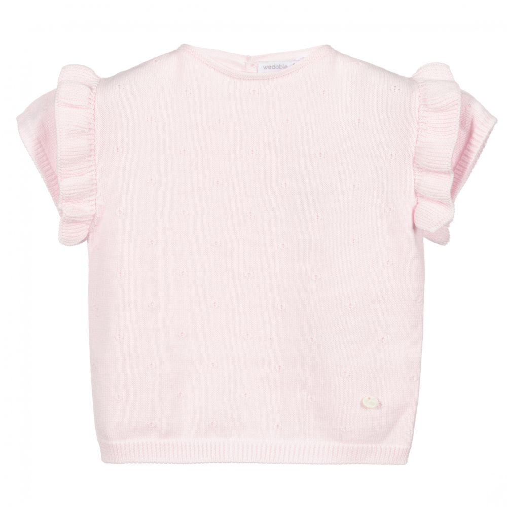 Wedoble-Girls Pink Wool Knit Sweater | Childrensalon Outlet