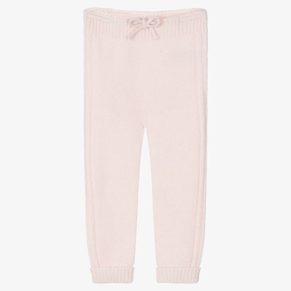 Wedoble - Girls Pink Wool Knit Trousers | Childrensalon