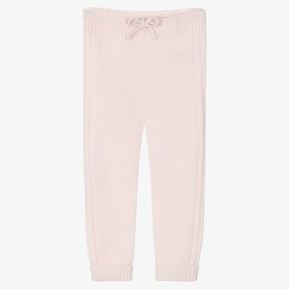 Wedoble - Girls Pink Wool Knit Trousers | Childrensalon