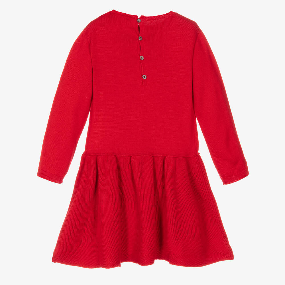 Wedoble-Girls Red Wool Knit Dress | Childrensalon Outlet