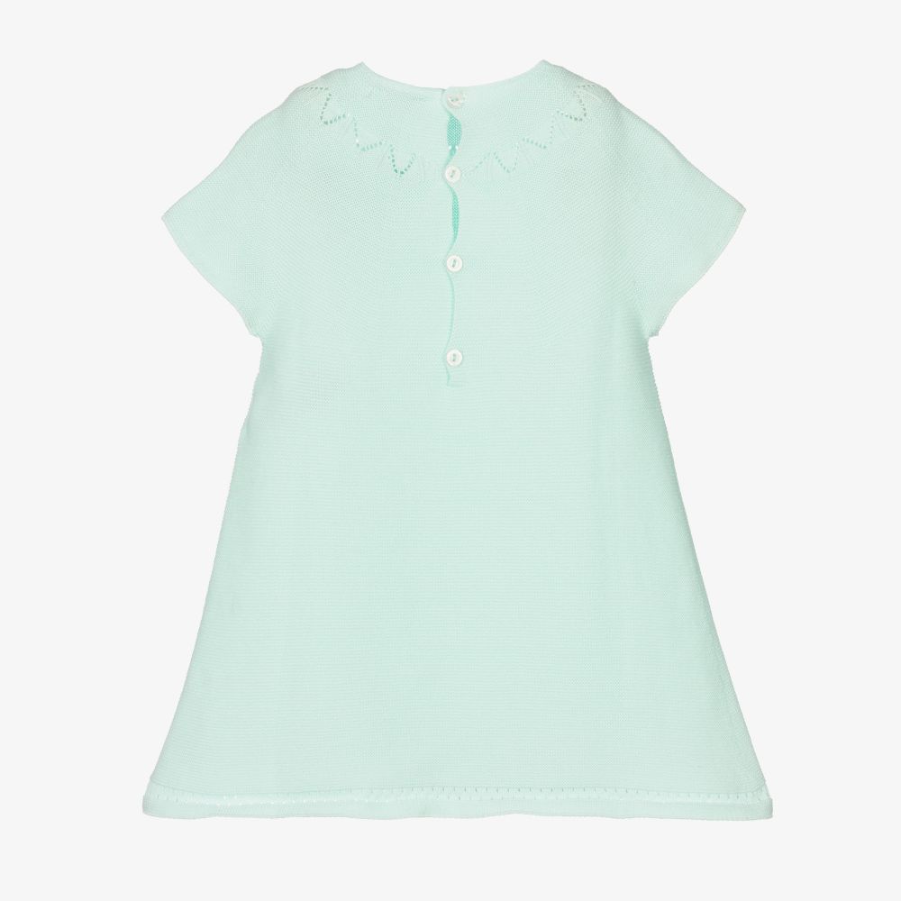 Wedoble-Green Cotton Knit Baby Dress | Childrensalon Outlet