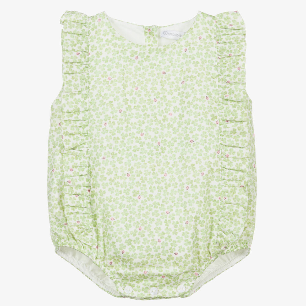 Wedoble-Green & Ivory Cotton Shortie  | Childrensalon Outlet