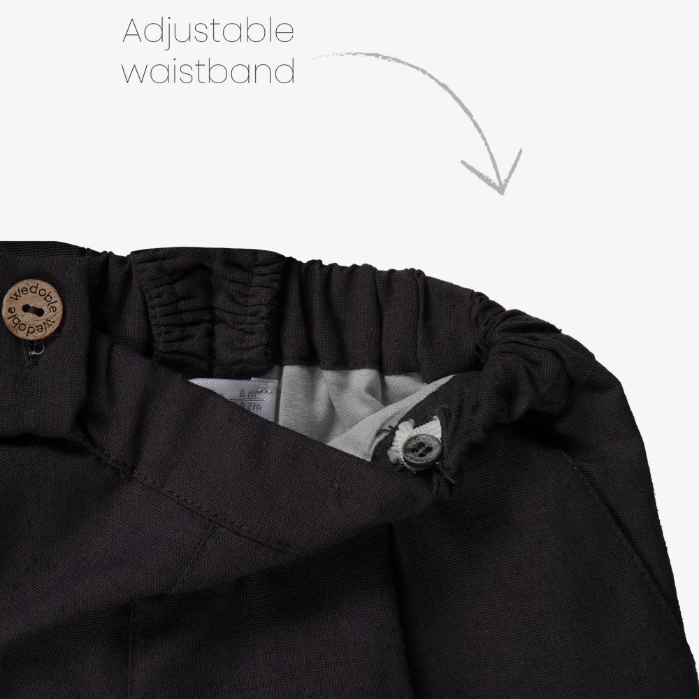 Wedoble-Grey & Ivory Linen Shorts Set | Childrensalon Outlet