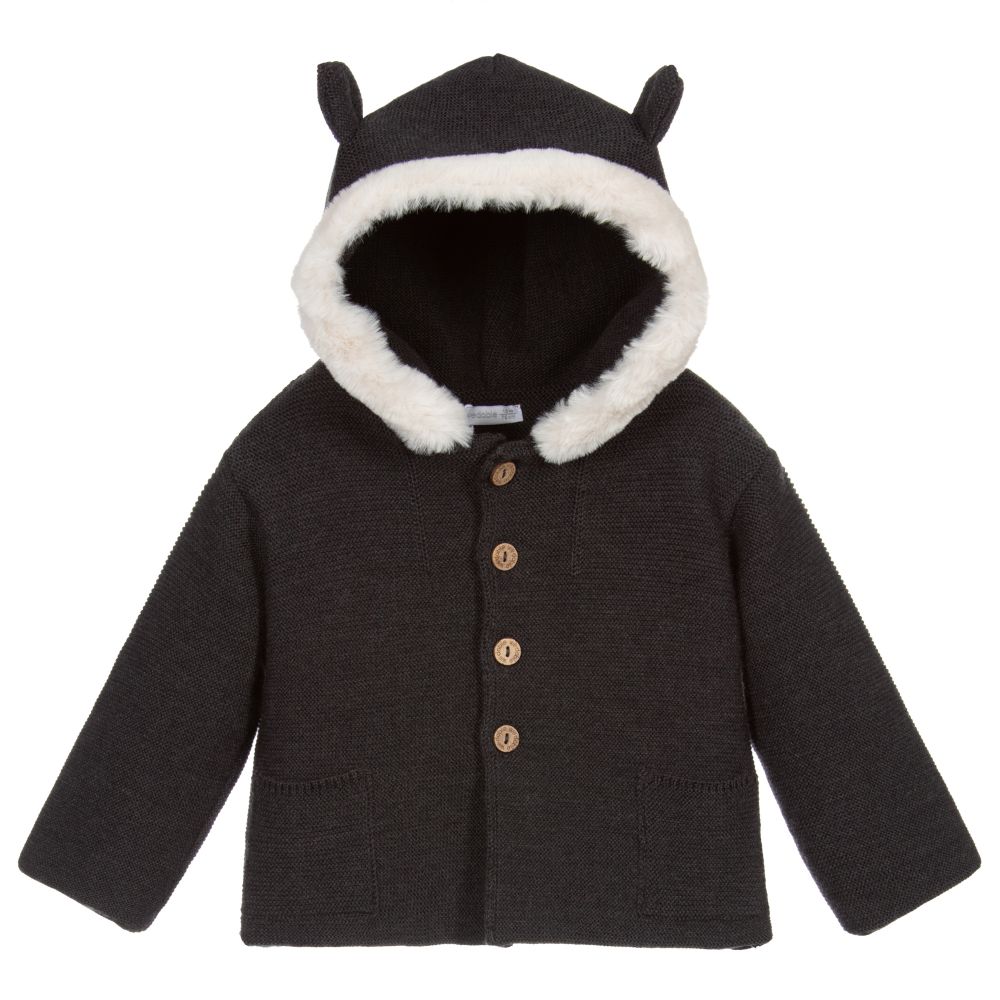 Wedoble - Manteau gris en tricot | Childrensalon