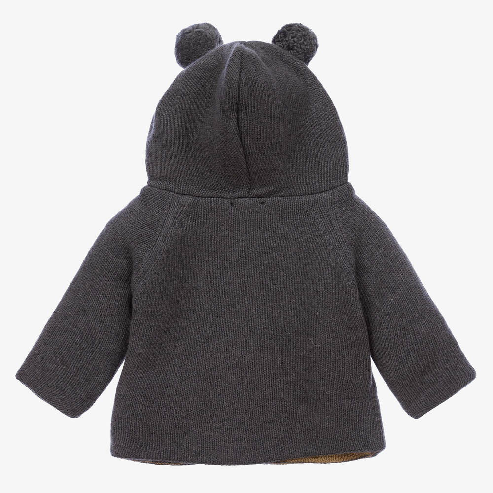 Wedoble-Grey Wool & Cashmere Zip-Up Top | Childrensalon Outlet