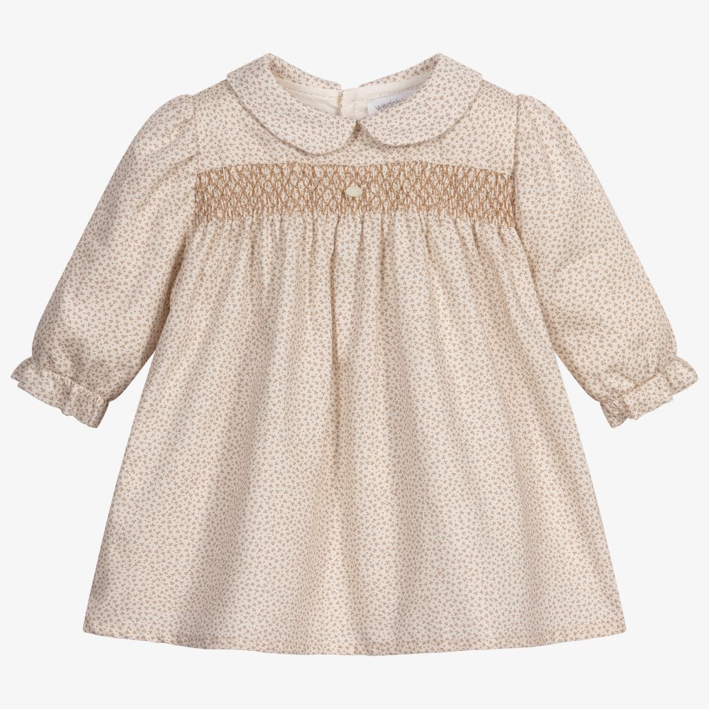 Wedoble-Ivory Floral Smocked Dress  | Childrensalon Outlet