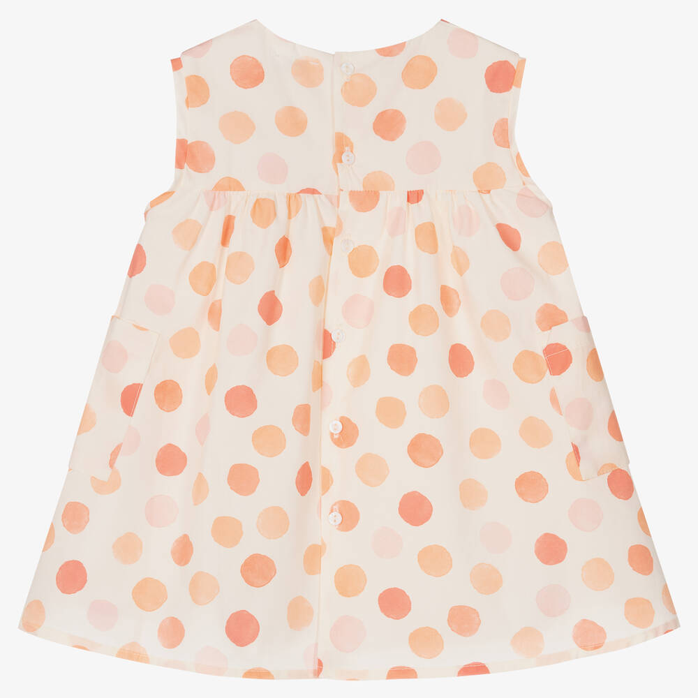 Wedoble-Ivory & Pink Cotton Dress | Childrensalon Outlet