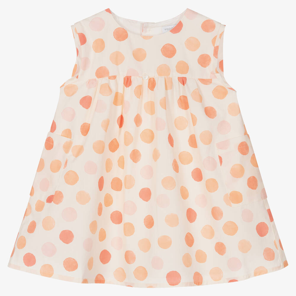 Wedoble - Ivory & Pink Cotton Dress | Childrensalon