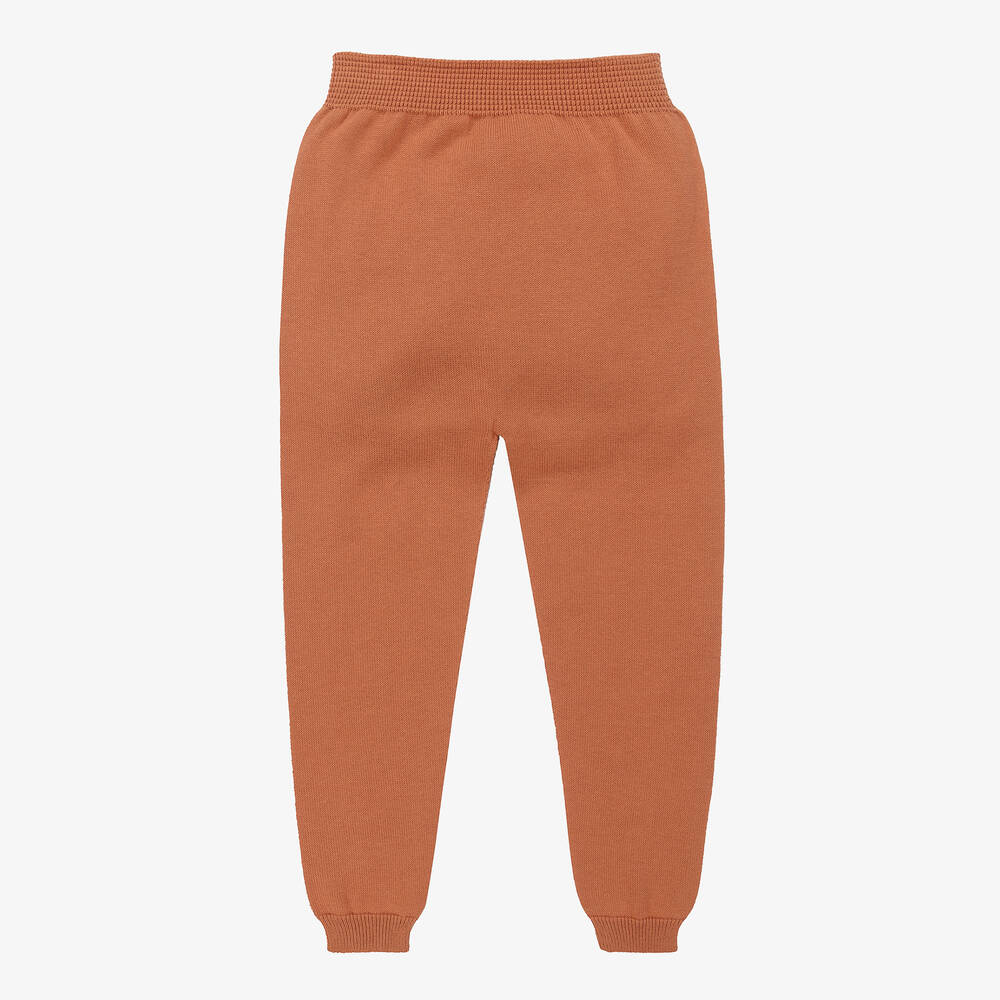 Wedoble - Orange Organic Cotton Knit Trousers | Childrensalon