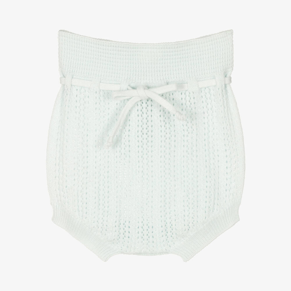 Wedoble - Pale Blue Cotton Knit Bloomer Shorts | Childrensalon