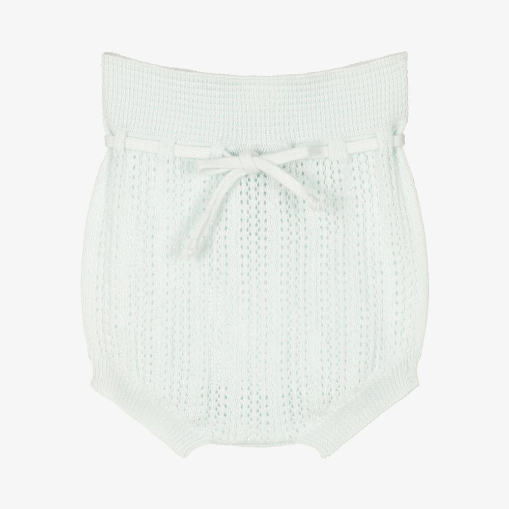 Wedoble-Pale Blue Cotton Knit Bloomer Shorts | Childrensalon Outlet