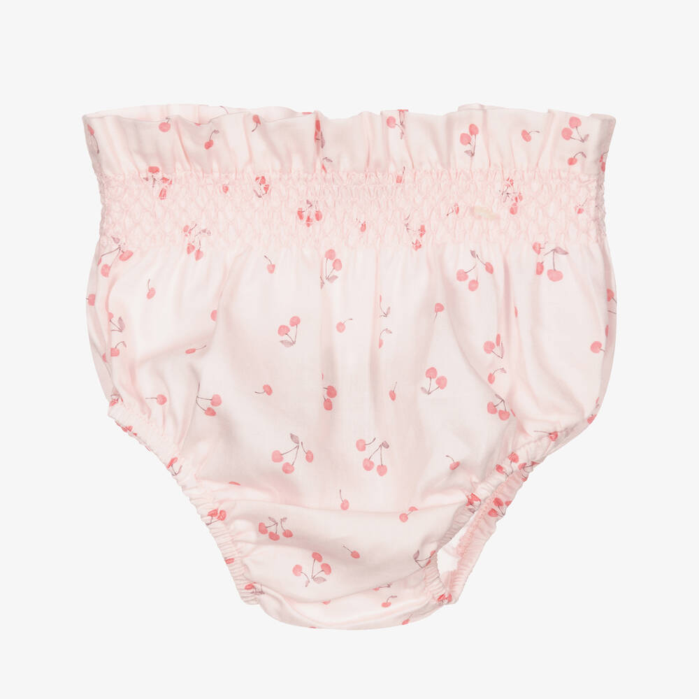Wedoble-Pink Cotton Baby Bloomer Shorts | Childrensalon Outlet