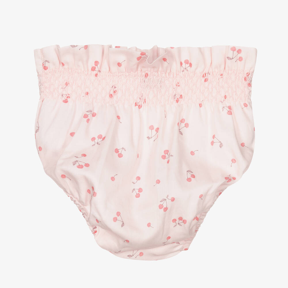 Wedoble-Pink Cotton Baby Bloomer Shorts | Childrensalon Outlet