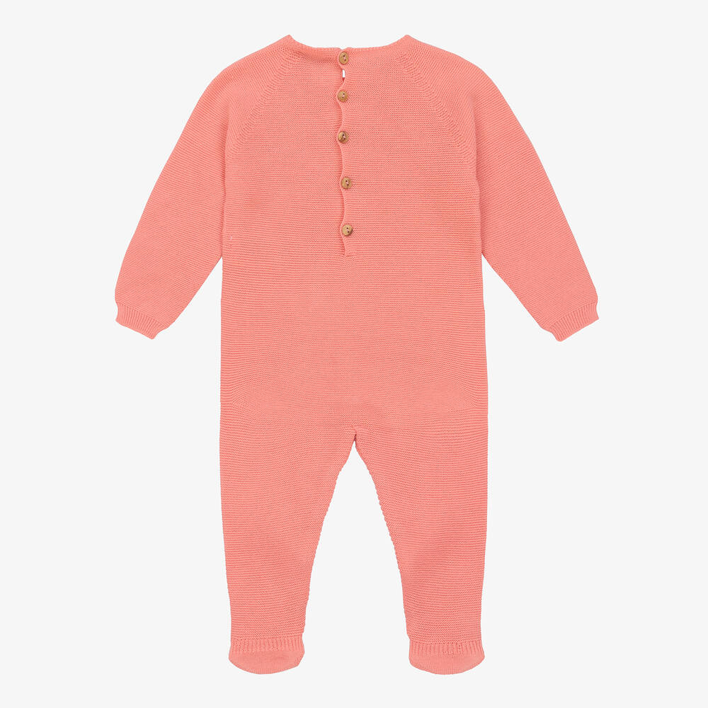 Wedoble-Pink Cotton Knit Babygrow | Childrensalon Outlet