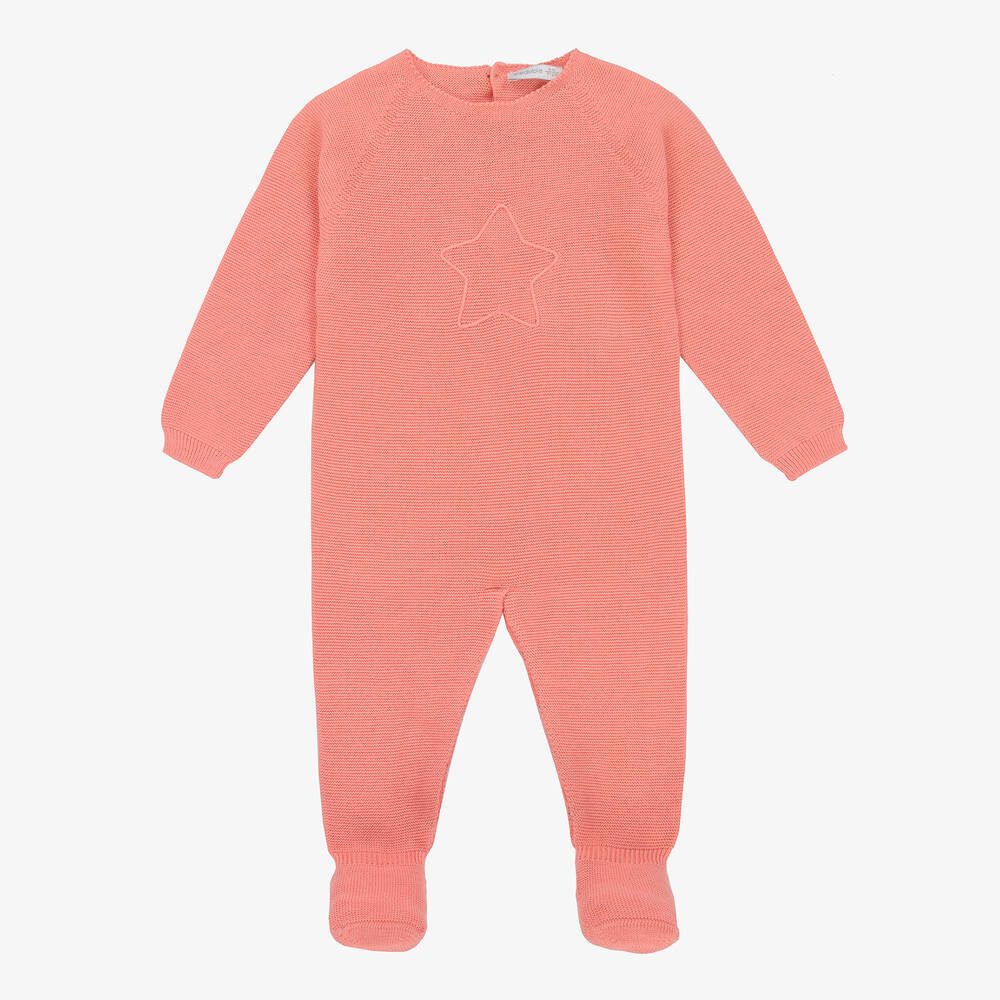 Wedoble - Pink Cotton Knit Babygrow | Childrensalon