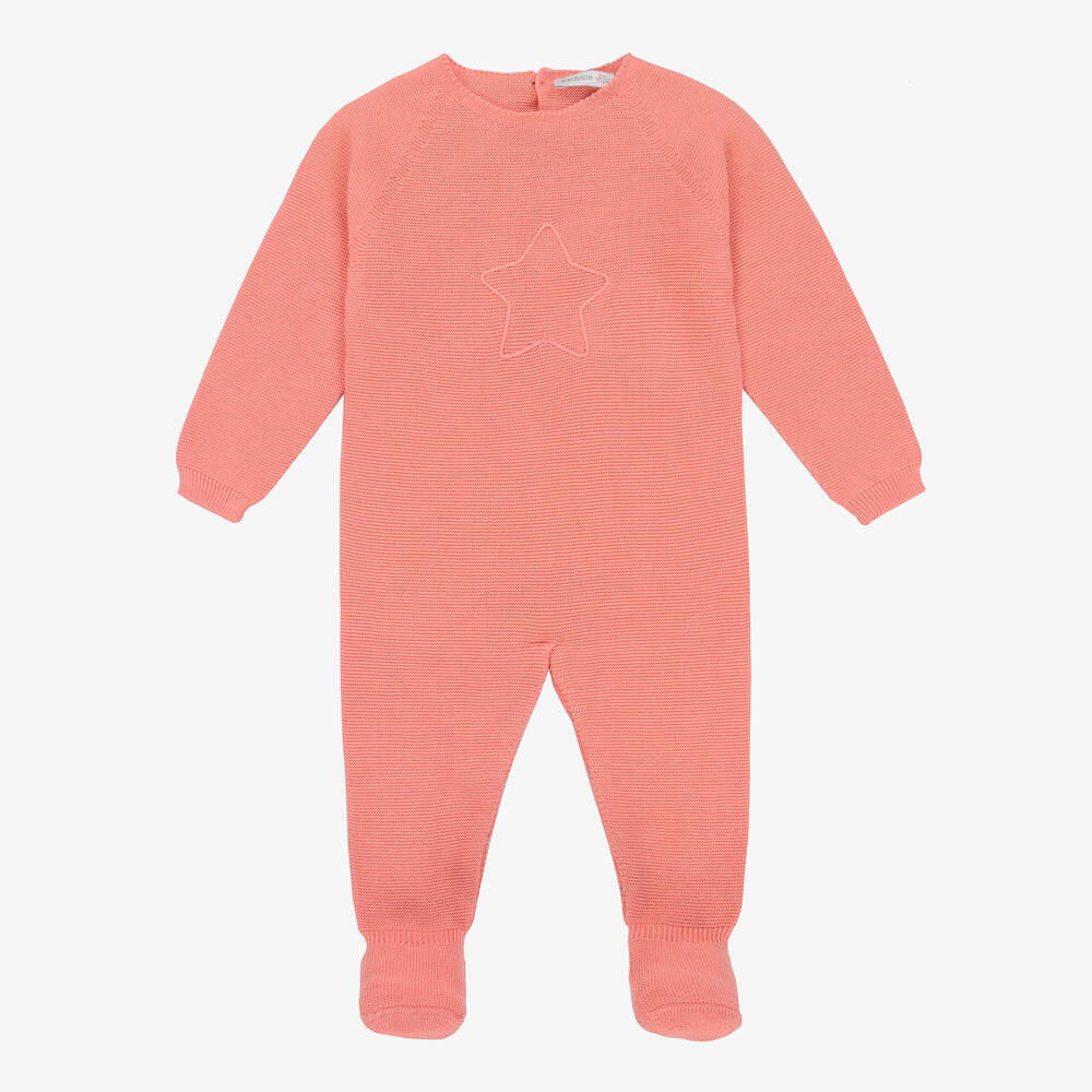 Wedoble-Pink Cotton Knit Babygrow | Childrensalon Outlet
