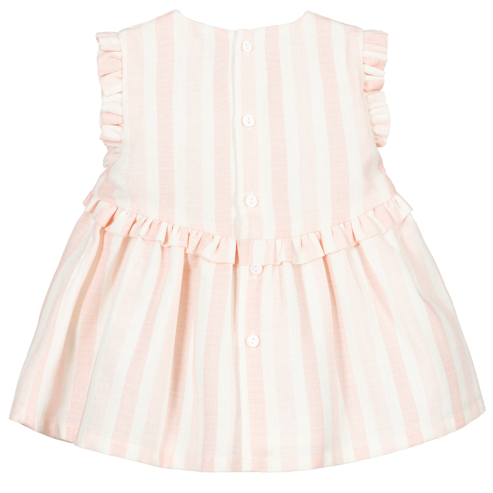 Wedoble-Pink & Ivory Cotton Dress  | Childrensalon Outlet