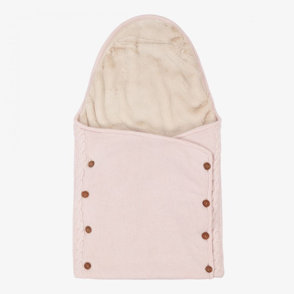 Wedoble - Rosa Strick-Babyschlafsack (87 cm) | Childrensalon