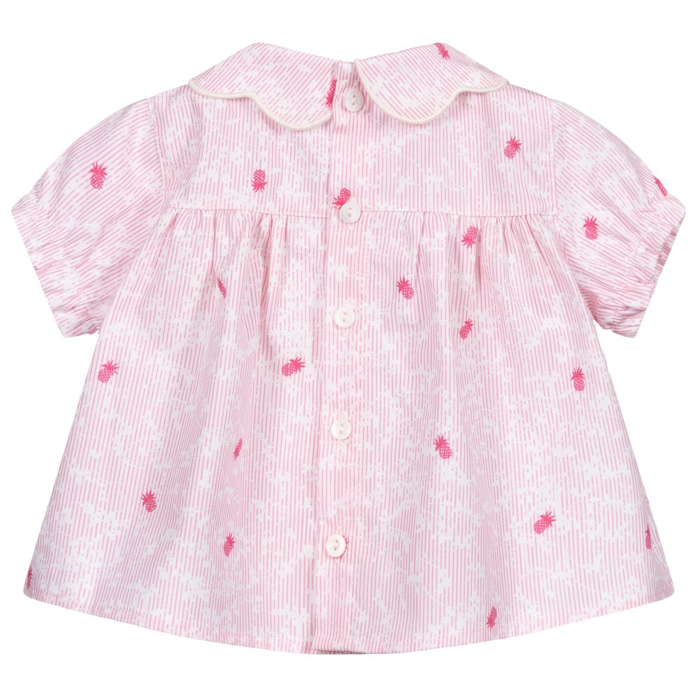 Wedoble-Pink & White Cotton Blouse | Childrensalon Outlet
