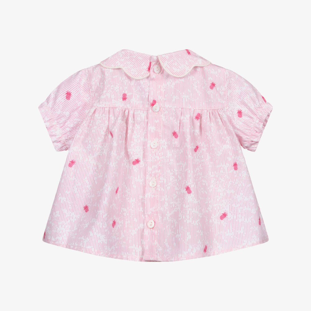 Wedoble-Pink & White Cotton Blouse | Childrensalon Outlet