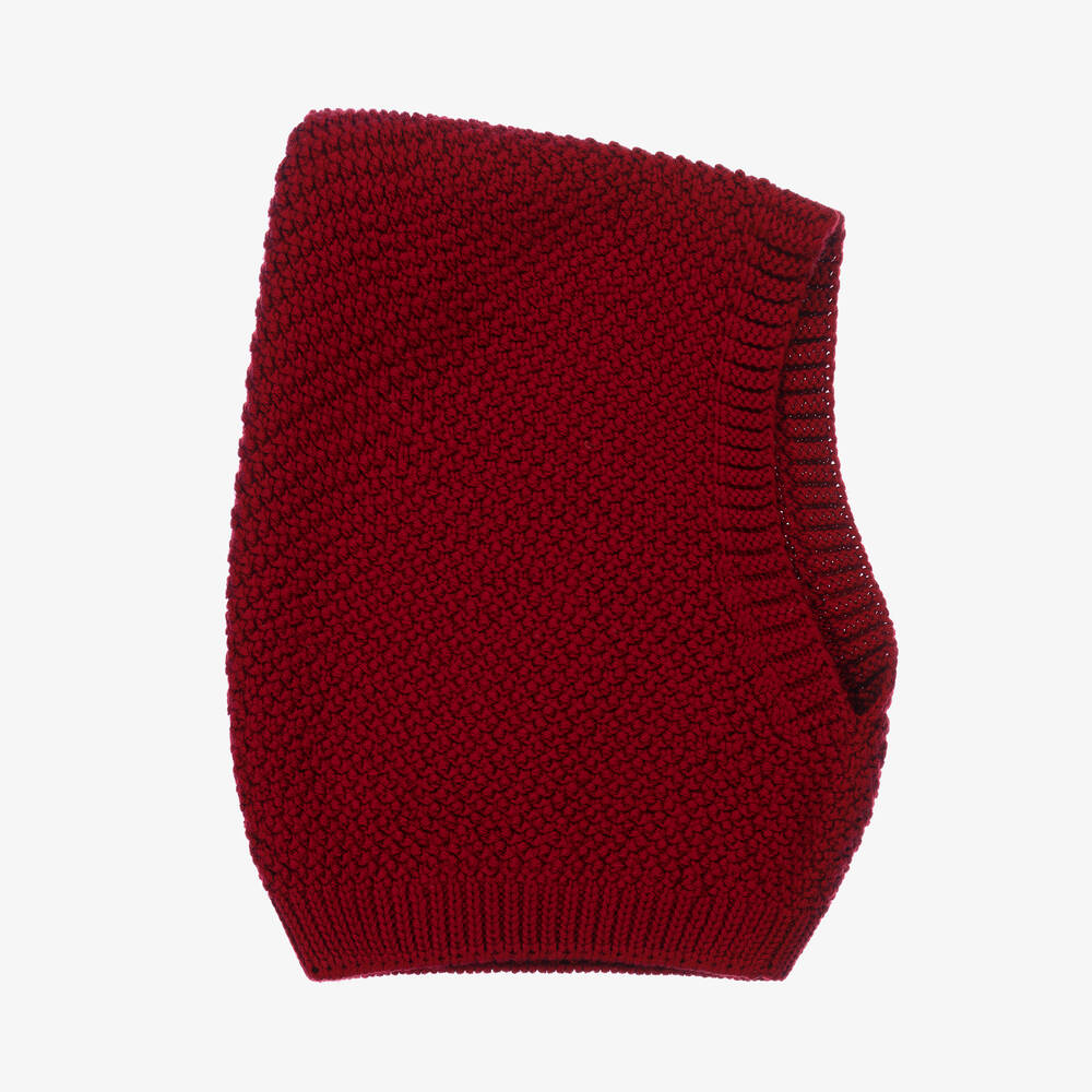 Wedoble - Cagoule rouge en laine mérinos | Childrensalon