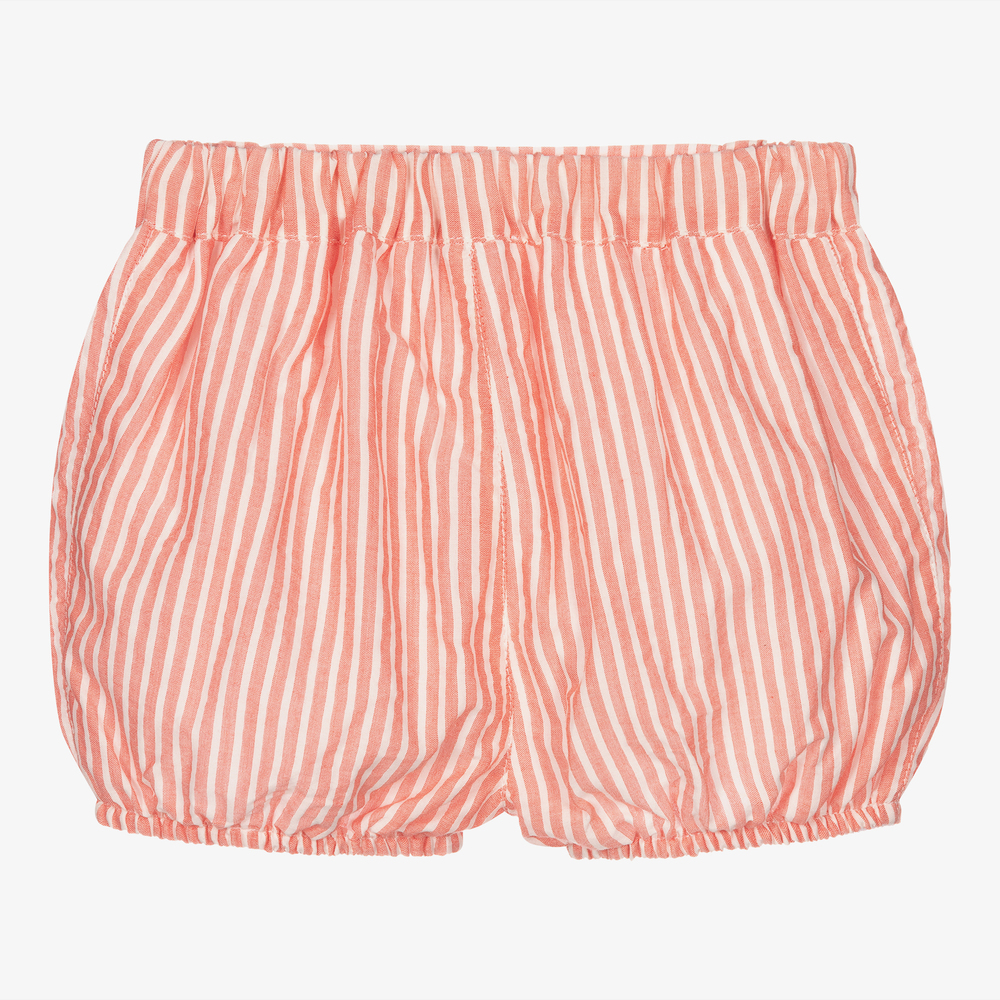 Wedoble-Red Striped Cotton Baby Shorts | Childrensalon Outlet