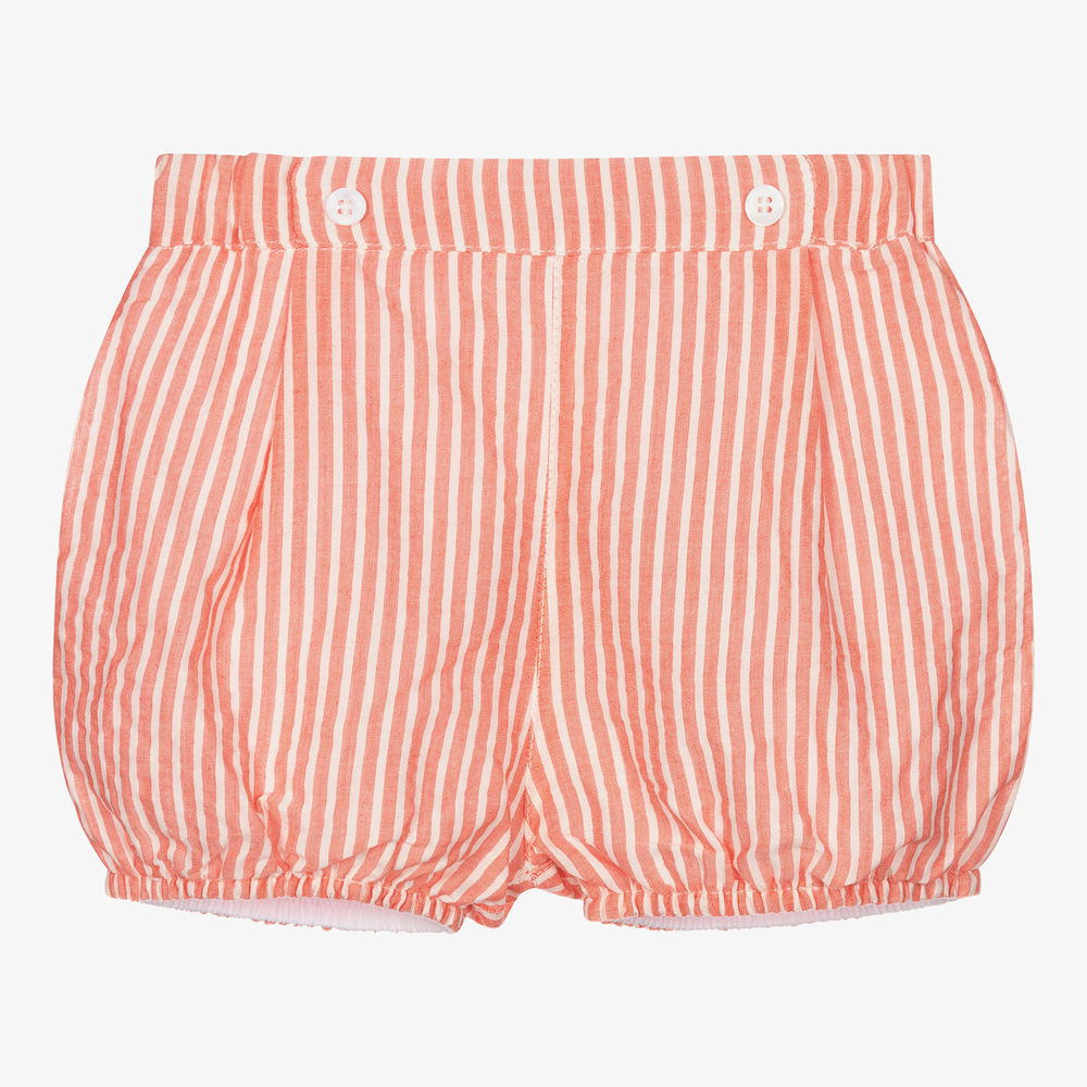 Wedoble - Red Striped Cotton Baby Shorts | Childrensalon