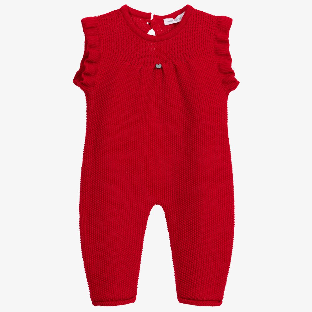 Wedoble - Combinaison rouge en maille de laine | Childrensalon