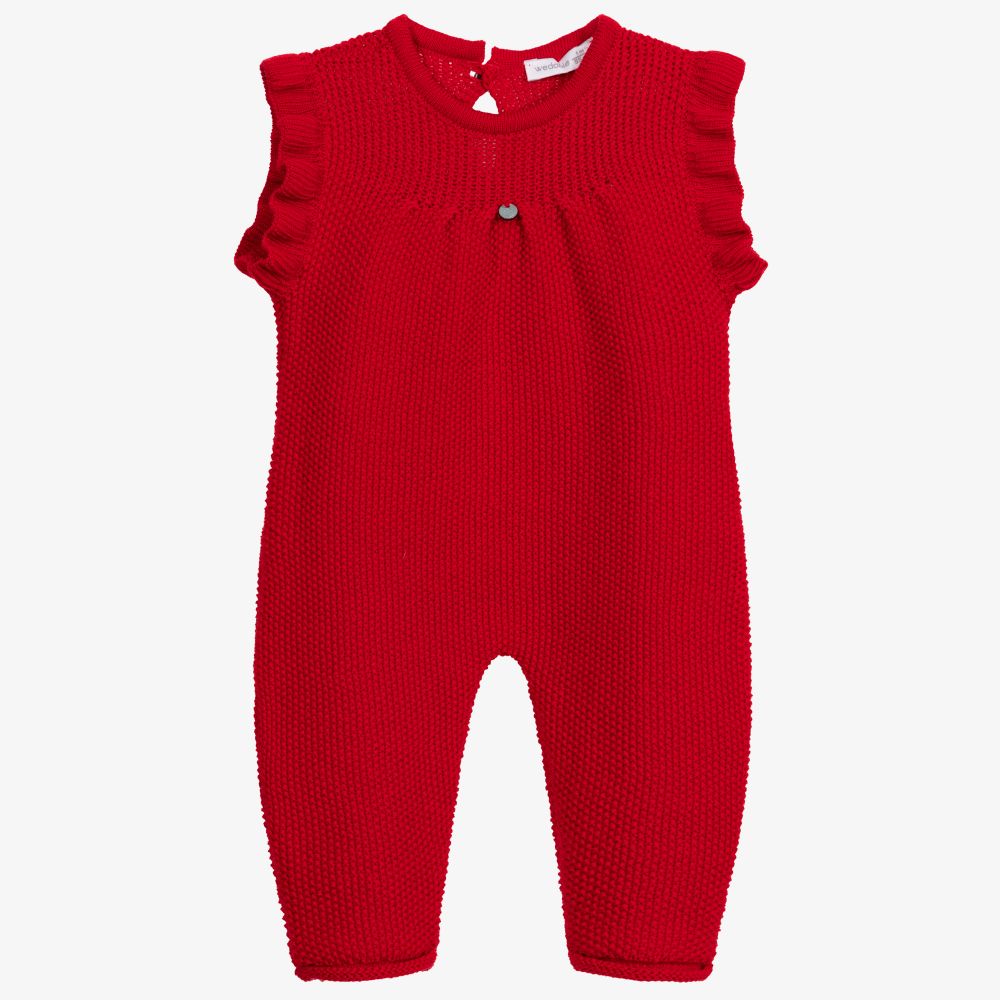Red knitted clearance romper
