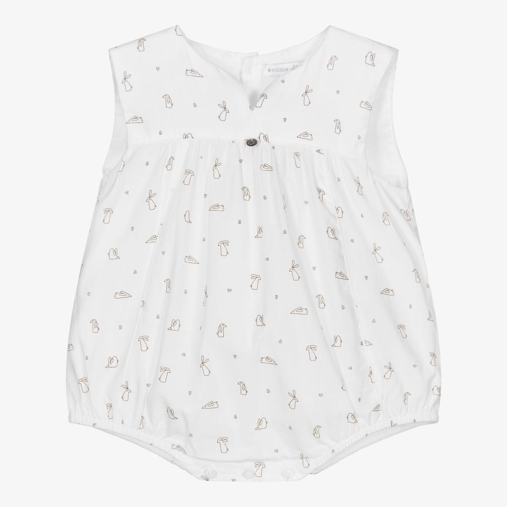 Wedoble-White Cotton Baby Shortie | Childrensalon Outlet