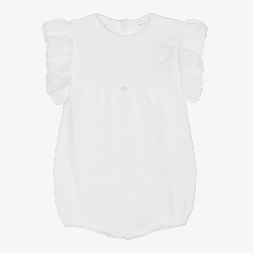 Wedoble - White Cotton Knit Baby Shortie | Childrensalon