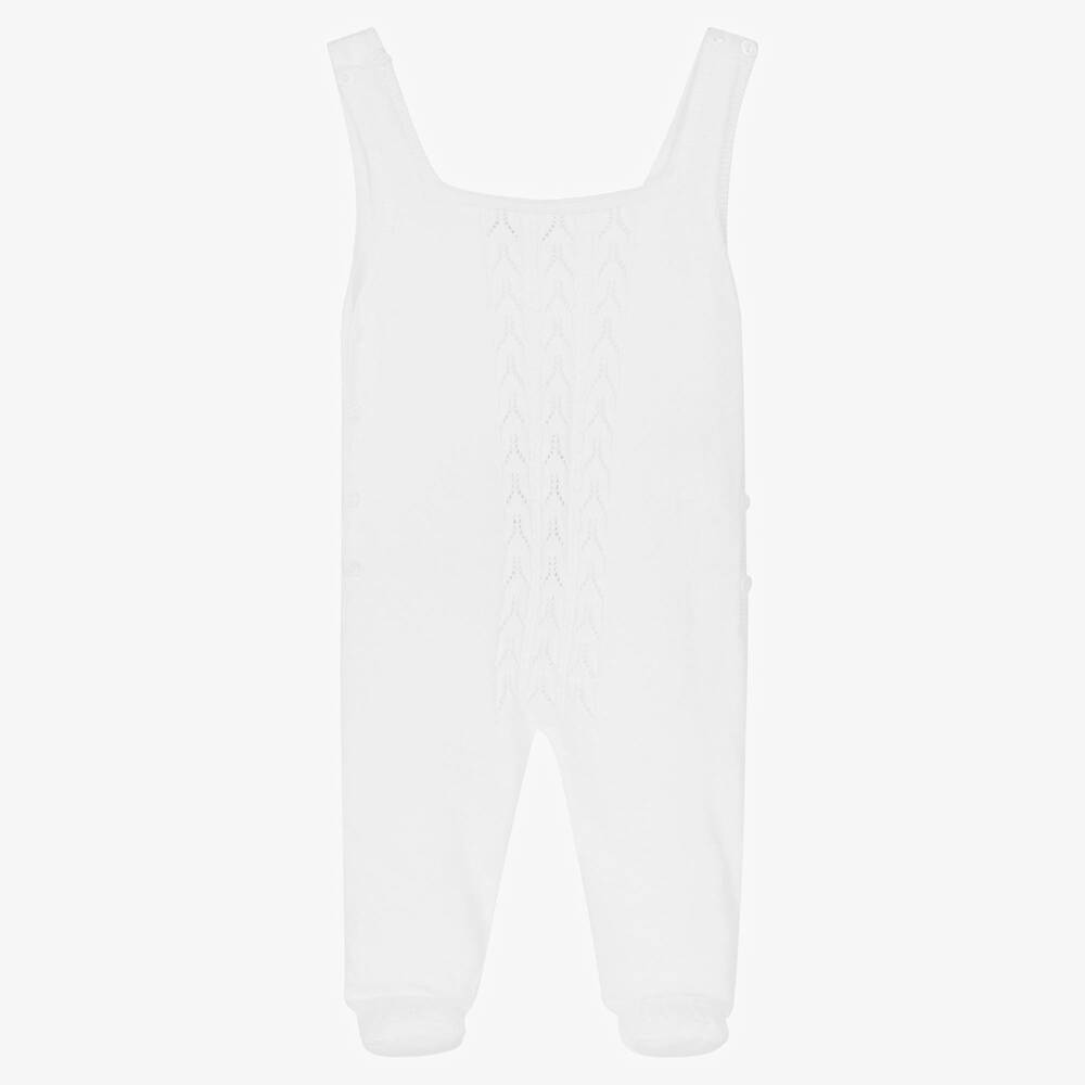 Wedoble - White Cotton Knit Babysuit | Childrensalon