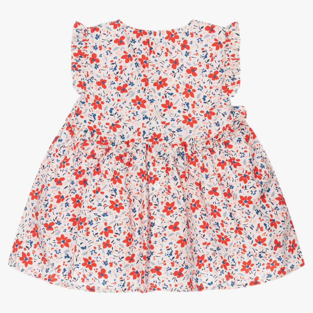 Wedoble-White & Red Cotton Dress | Childrensalon Outlet