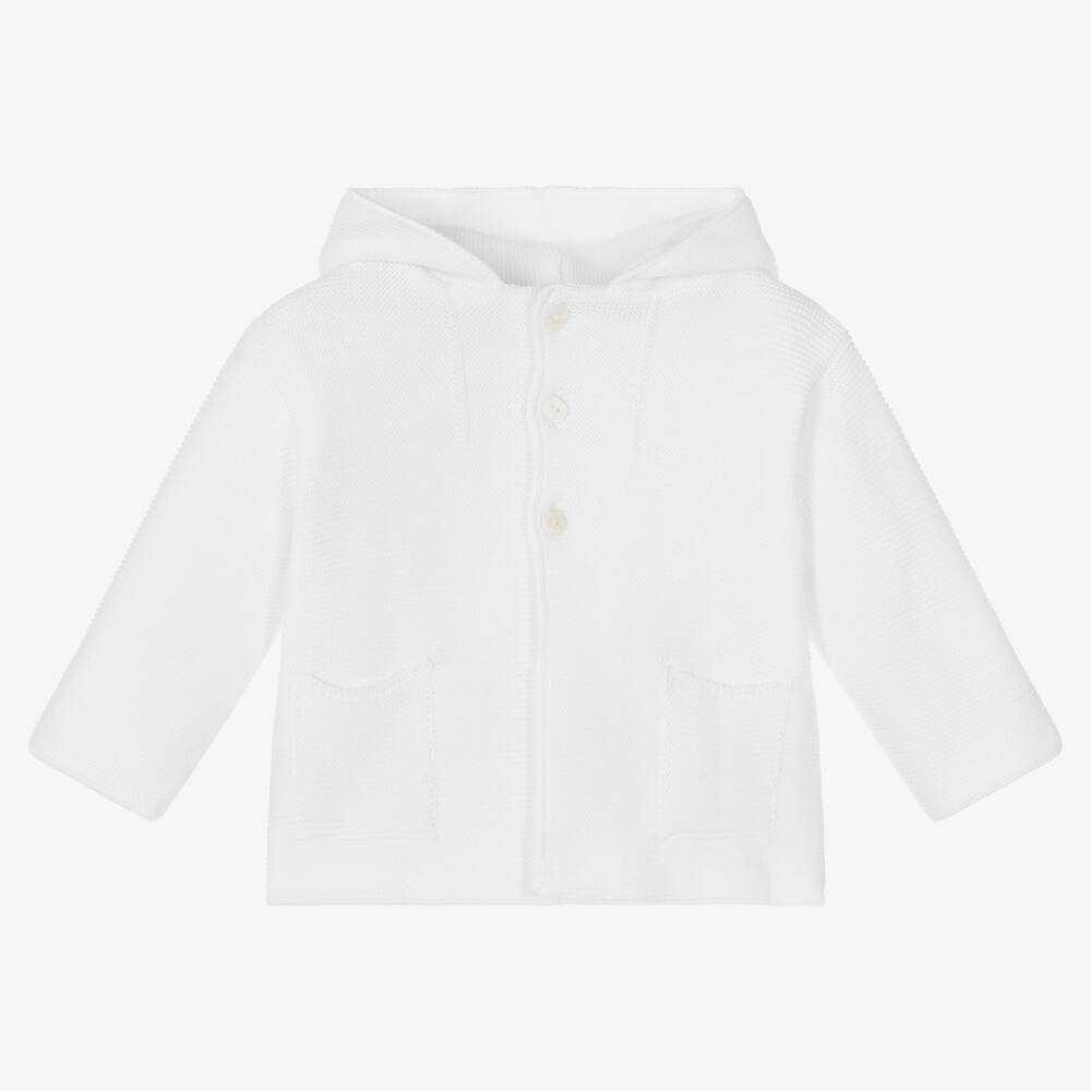 Wedoble-White Wool Knit Cardigan | Childrensalon Outlet