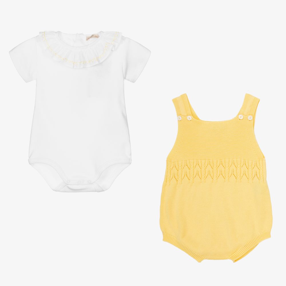 Wedoble-Боди и желтый хлопковый песочник для малышей | Childrensalon Outlet