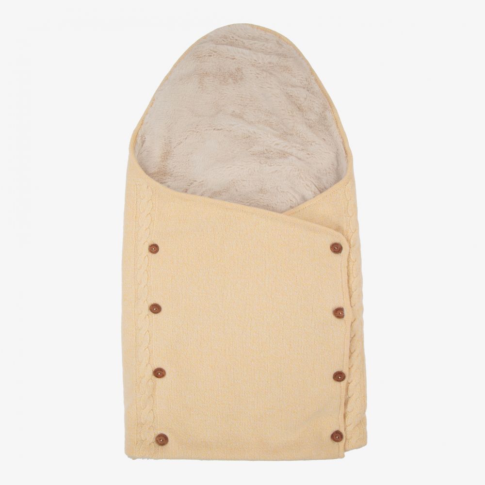 Wedoble - Gelber Strick-Babyschlafsack (87 cm) | Childrensalon