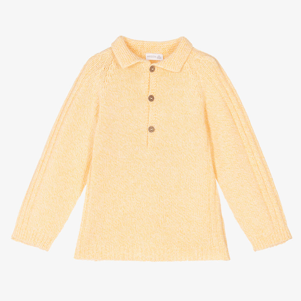 Wedoble-Yellow Wool Knit Jumper | Childrensalon Outlet