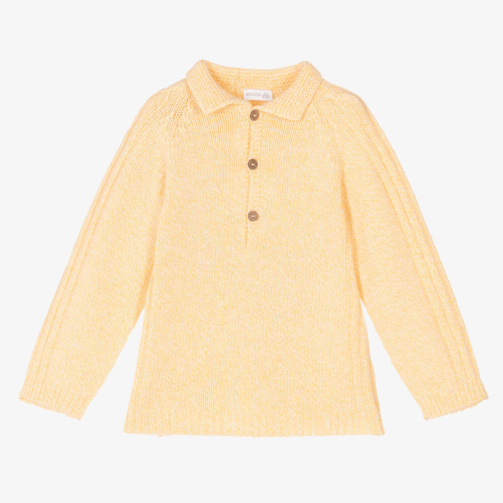 Wedoble - Yellow Wool Knit Jumper | Childrensalon