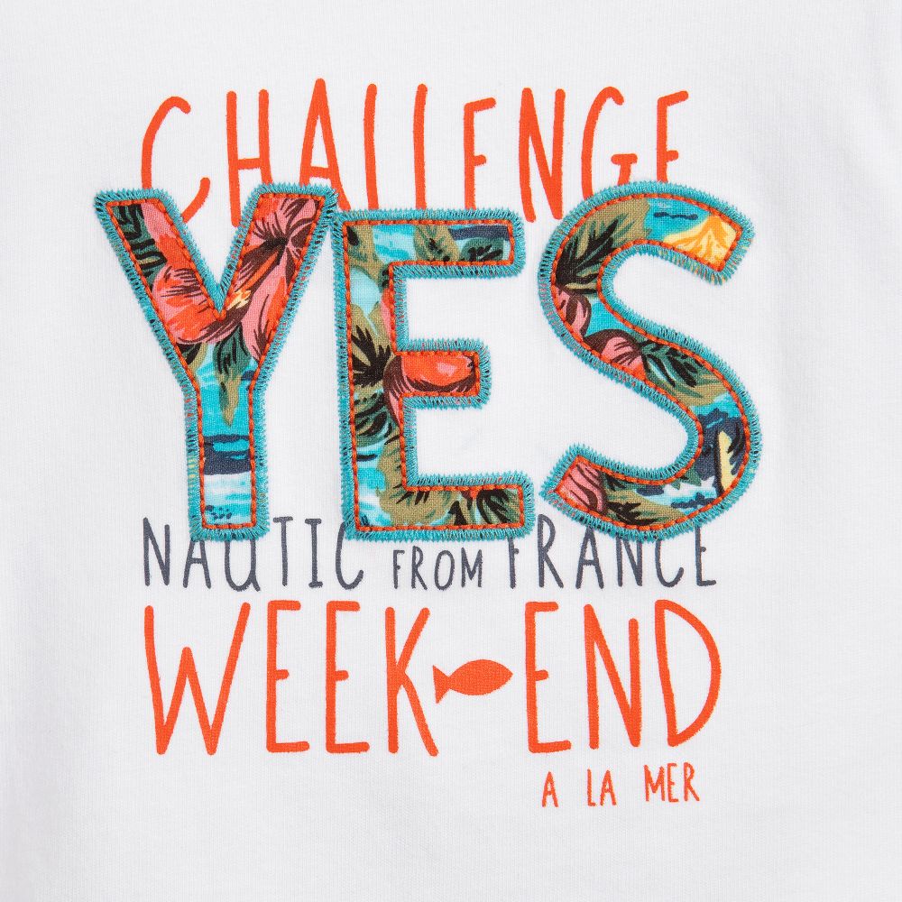 Week-end à la mer-Baby Boys White Cotton T-Shirt | Childrensalon Outlet