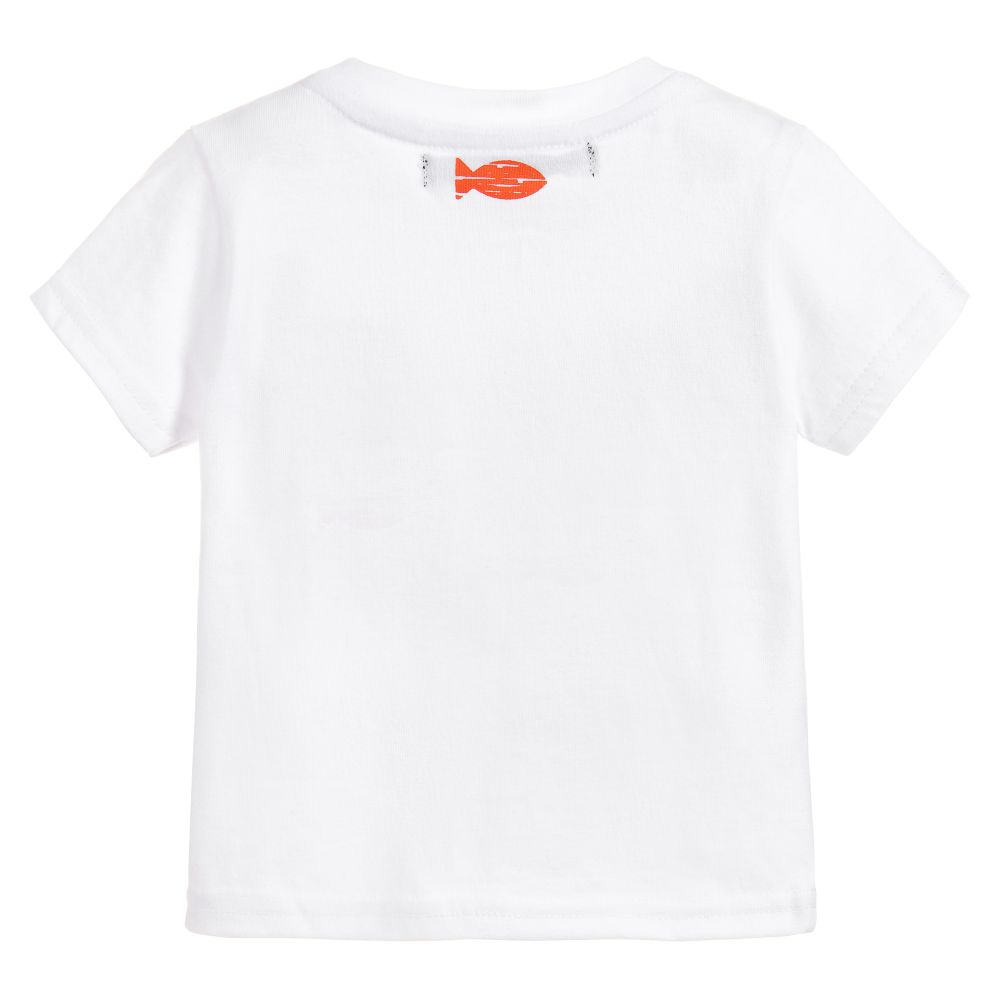 Week-end à la mer-Baby Boys White Cotton T-Shirt | Childrensalon Outlet