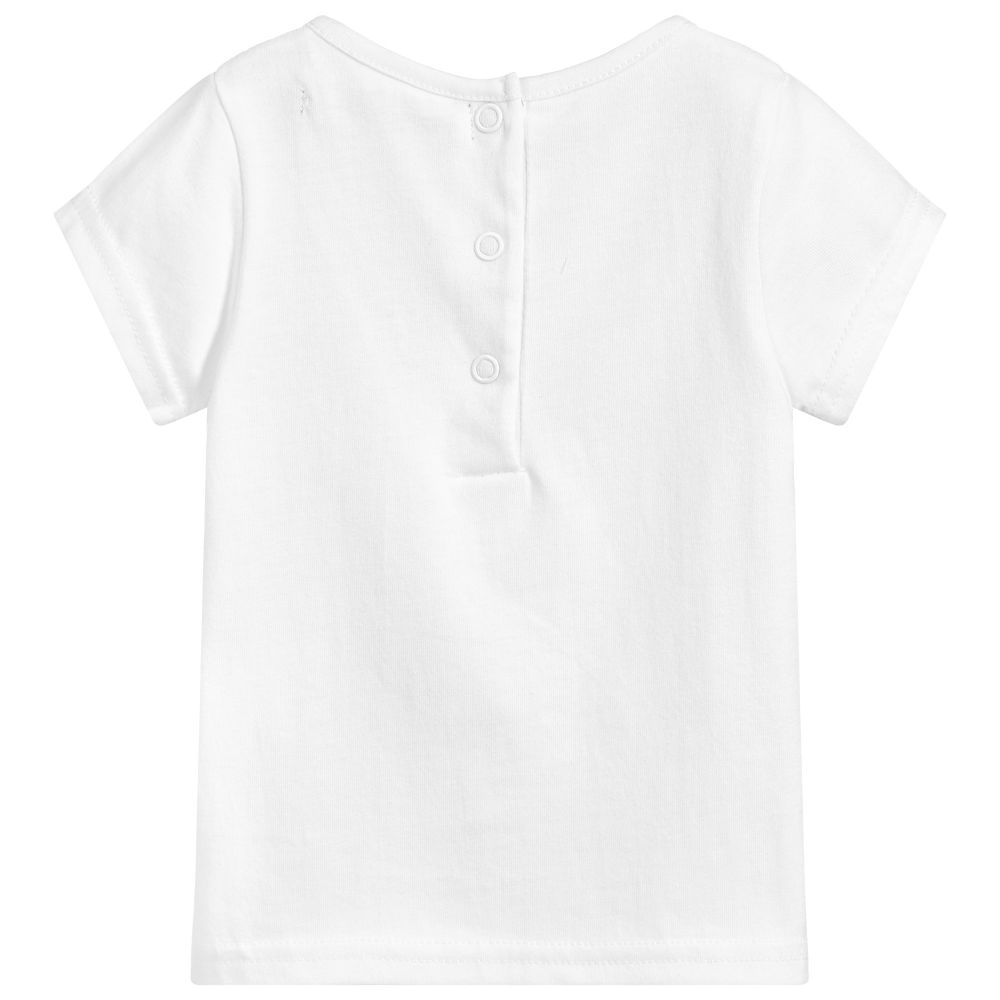 Week-end à la mer-تيشيرت قطن لون أبيض للمولودات | Childrensalon Outlet